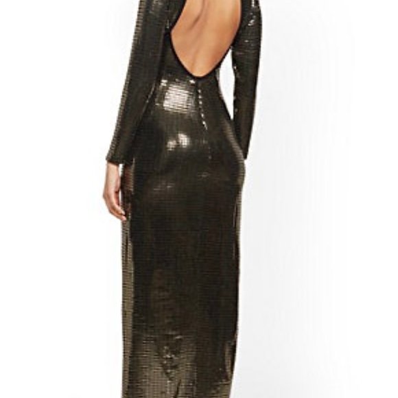 NEW YORK & COMPANY MIRROR-SHINE OPEN BACK MAXI DRESS XL - Picture 4 of 4